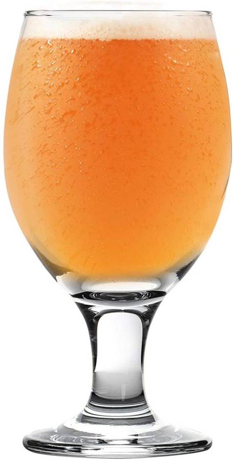 6 Piece Clear Classy Stemmed Craft Beer and Ale Glass Set