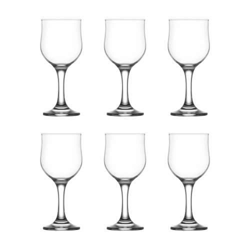 6 Piece Clear Classy Stemware Wine Glass Set