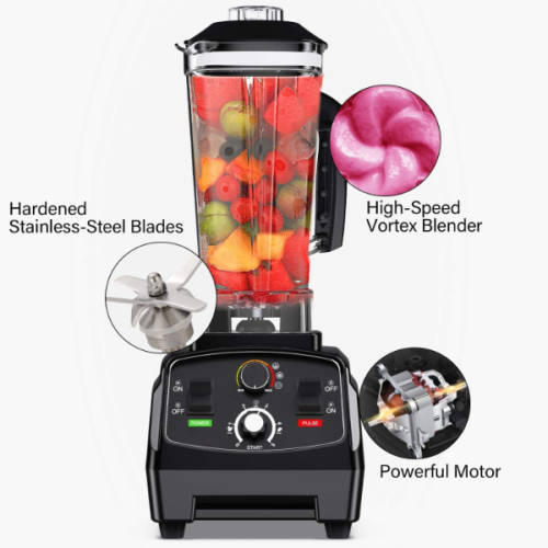 Professional High Speed Countertop Blender for Home Kitchen - 2200W