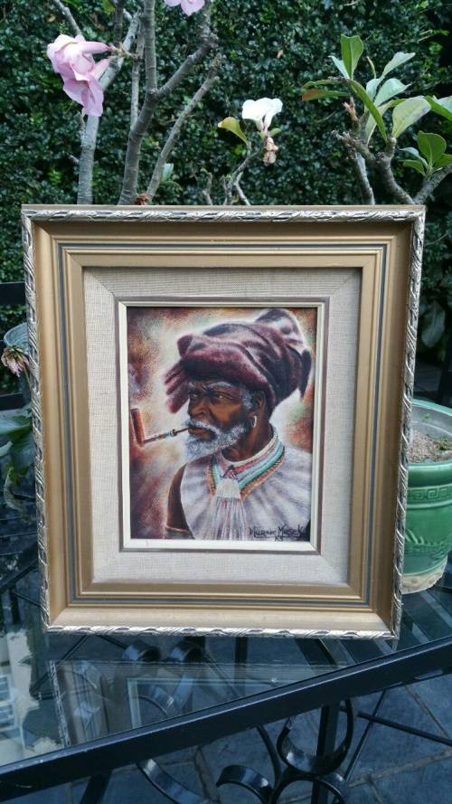 Mizraim Maseko, Leather Tooled Painting of a "Xhosa Man" Thembu Clan near Umtata