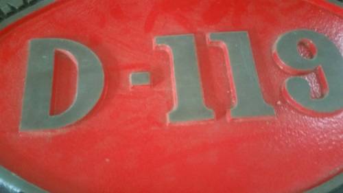 Mocambique Locomotive Brass Plate D-119 Caminos De Ferro
