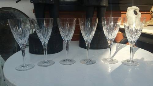 Staurt Crystal: 6 White Wine Glasses Madison Pattern