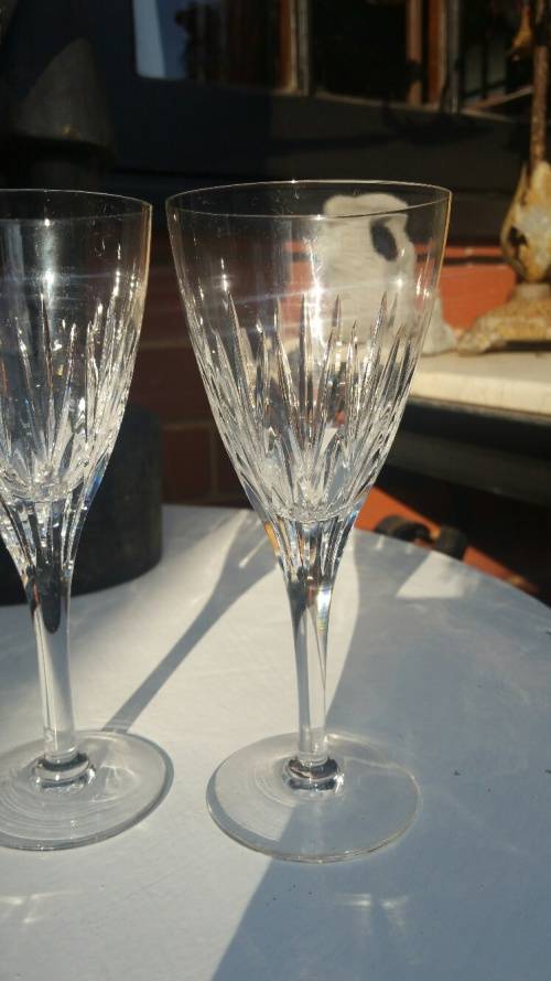 Staurt Crystal: 6 White Wine Glasses Madison Pattern