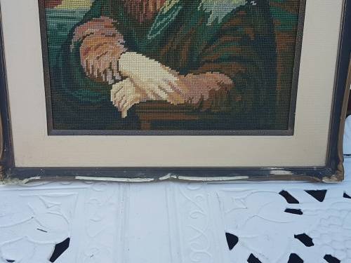 Framed Vintage Mona Lisa Tapestry