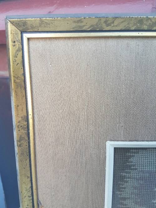RESERVED FOR DANE Vintage Framed Tapestry" Cavalier" With Fine Petit Point Detail