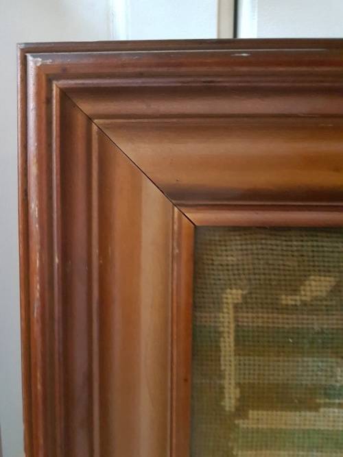 RESERVED FOR DANE A Large Framed Tapestry of Gainsborough's The Blue Boy with Petit Point detail
