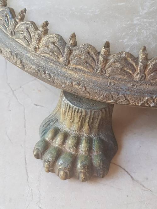 Outstanding Brass and Onyx and Marble Top Side Table!