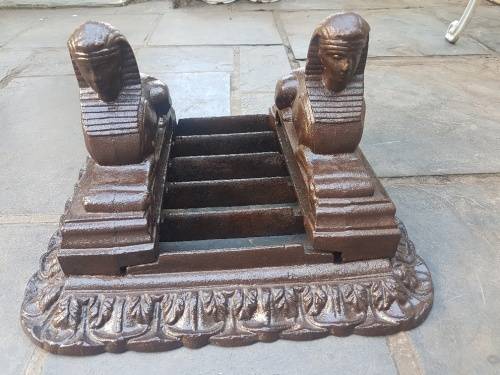 Outstanding Cast Iron Boot Scraper With Flanking Sphinxes