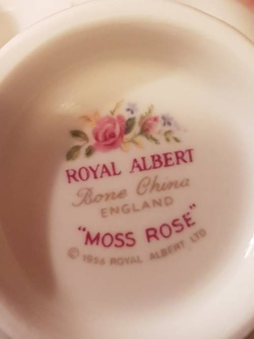 For Lindsay Only Royal Albert Moss Rose Tea Cup and Saucer