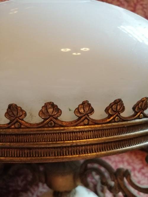 For Eurica Only Vintage Brass and Glass Ceiling Light, Lovely detail