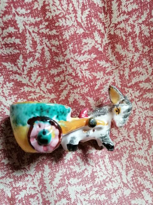 A Pair of Italian Hand Painted Donkey Salts