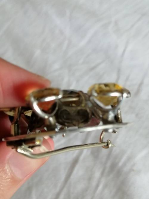 Outstanding Celtic Silver and Citrine Brooch/ Pendant