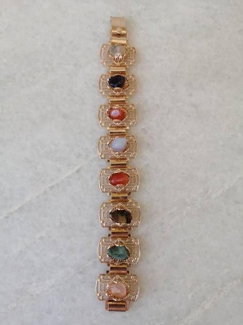 RESERVED FOR BRIGHTMIND Filigree Bracelet with semi precious stones