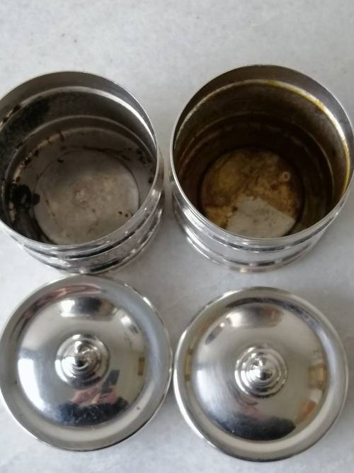 2 Louis Plate Silver Plated Lidded Jars