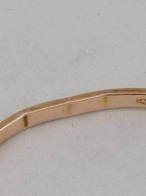 Fabulous!  9K Rose Gold Edwardian Bracelet With Peridot And Seed Pearls