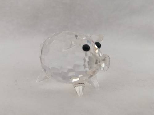 Swarovski Mini Pig With Crystal Disk Tail + Box