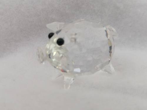Swarovski Mini Pig With Crystal Disk Tail + Box