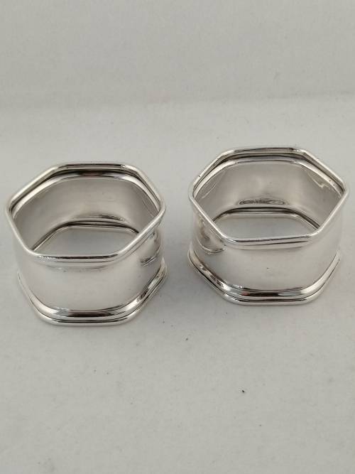 A Pair of Sterling Silver Napkin Rings