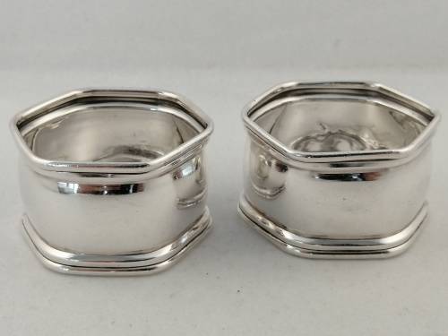 A Pair of Sterling Silver Napkin Rings