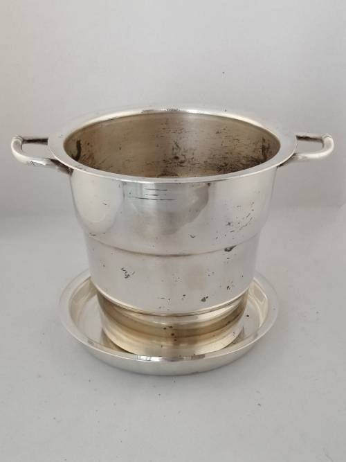A Classic Silver Plated Ice Bucket with Coaster