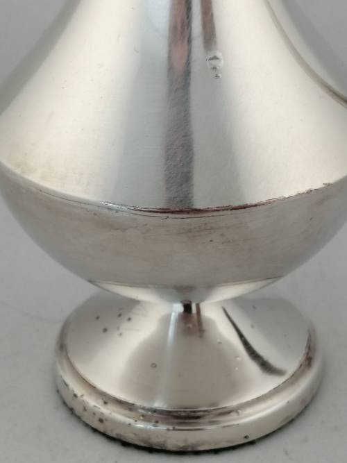 A Silver Plated Pitcher/Vase with Detailed Collar