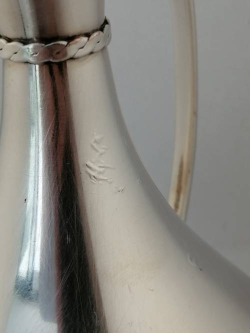 A Silver Plated Pitcher/Vase with Detailed Collar