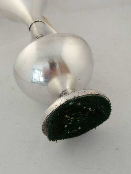 A Silver Plated Pitcher/Vase with Detailed Collar