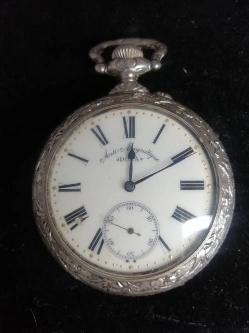 MASSIVE ANTIQUE DOXA ANTI MAGNETIQUE POCKET WATCH 1905