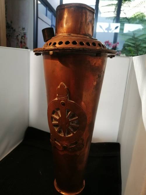 A copper Voortrekker oil lamp/ flame torch