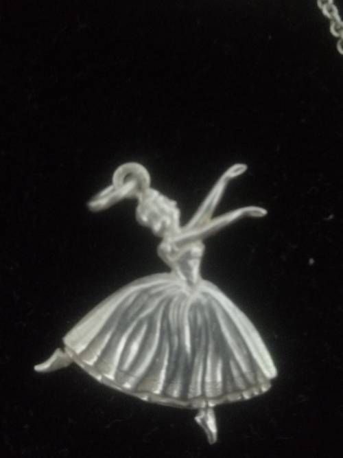 Beautiful Sterling Silver Candida pendant and matching double brooch depicting dancers