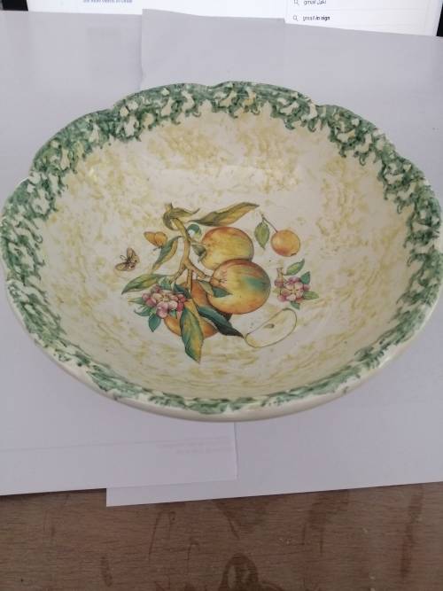 VINTAGE CERAMIC PASTA BOWL. CIRC 1975 MADE IN ITALY