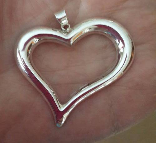 925 STERLING SILVER LARGE HEART PENDANT