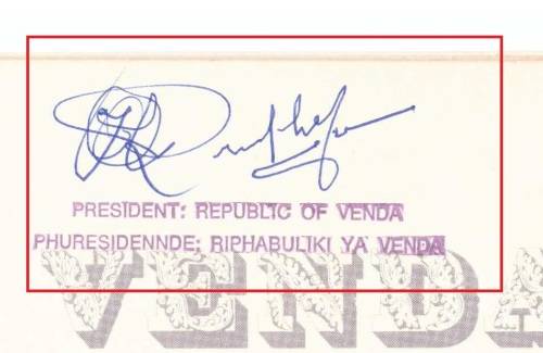 VENDA BOOKLET SIGNED BY BOTH PRESIDENTS  AND THE STAMP ARTIST