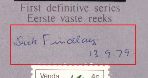 VENDA BOOKLET SIGNED BY BOTH PRESIDENTS  AND THE STAMP ARTIST