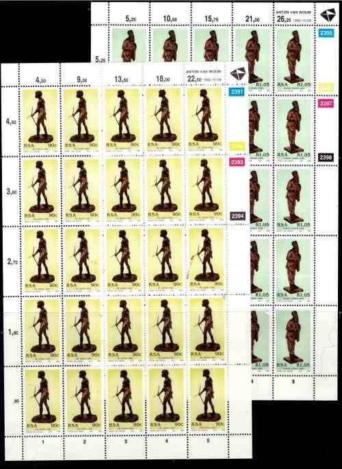 RSA 1992 SCULPTURES COMBO ( FULL SHEET SET , CONTROLS , UNIQUE FDCS AND M/S)