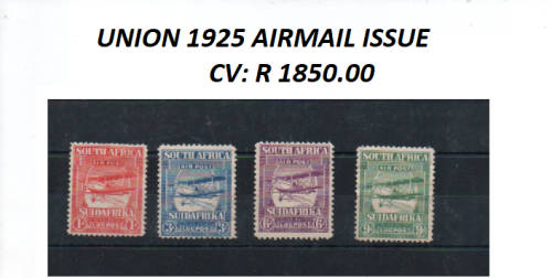 UNION 1925 AIRMAIL ISSUE MINT C/S HIGH CV
