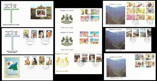 Lesotho SCARCER covers x 9 ( Fresh ) incl. the scarce Papal visit covers x 2