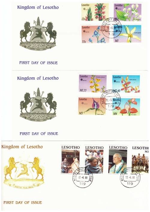 Lesotho SCARCER covers x 9 ( Fresh ) incl. the scarce Papal visit covers x 2