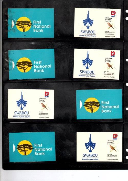NAMIBIA BOOKLETS,MINI SHEETS IN A FILE CV R 2260.00 ( FRESH).