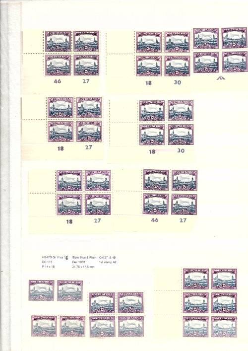 SELECTION OF UNION ,REPUBLIC OF SOUTH AFRICA 195O`S CONTROL BLOCKS (GOOD CV)