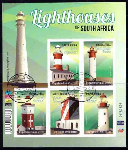Modern RSA Self Adhesive sheetlets x 8 CTO cancelled incl P.E. cent , lighthouses etc