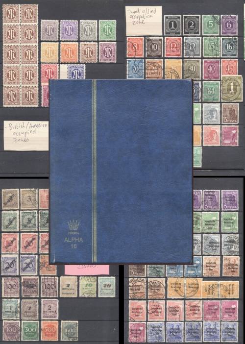 German States, Reich & occupied zones used & mint in nice small album