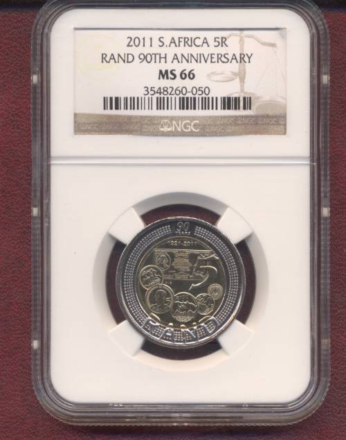 RSA 2011 R5 90th Anniversary MS 66 coin in case