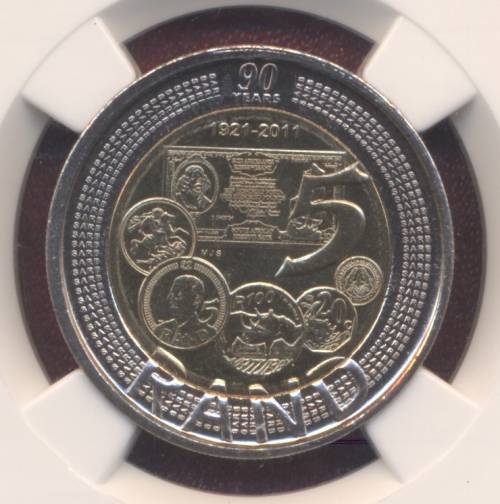 RSA 2011 R5 90th Anniversary MS 66 coin in case