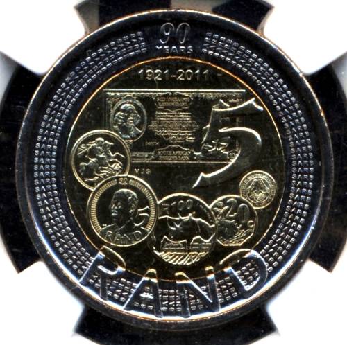 RSA 2001 R 5  90th Anniversary Coin (1)  - MS 66 Graded - Condition as per images