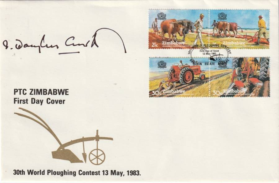 1983 Zimbabwe 30th World Ploughing contest. Signed by out going President Ian Douglas Smith !!!!