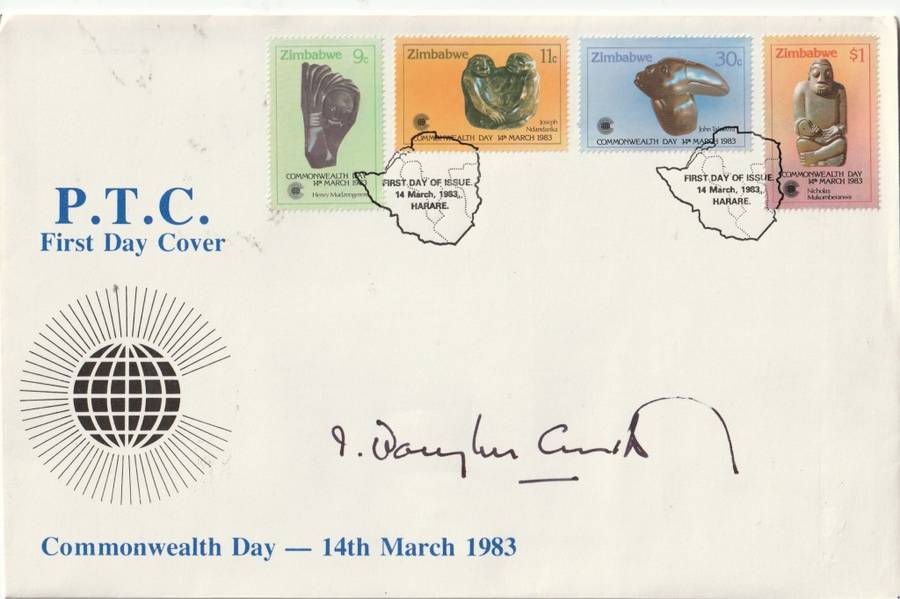 Zimbabwe 1983 PTC FDC Commonwealth Day 14.03.1983 FDC . Signed by Ian Douglas Smith !!!