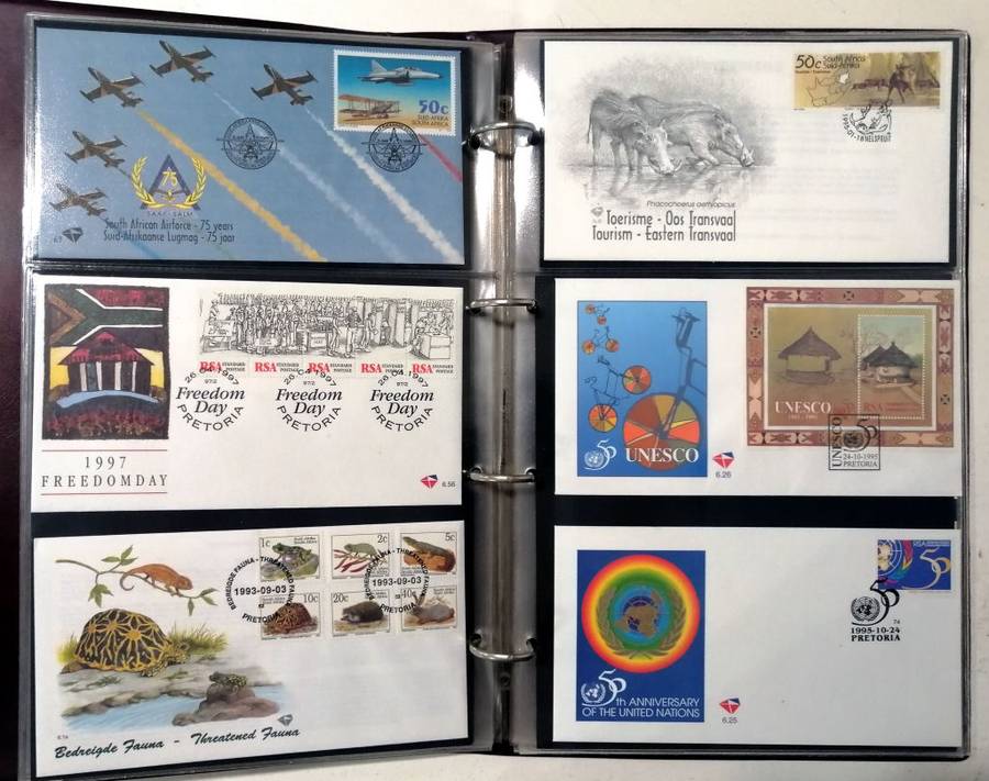 90 x RSA 6th series covers collection (FRESH, some duplication) in 3 leaf Binder Album