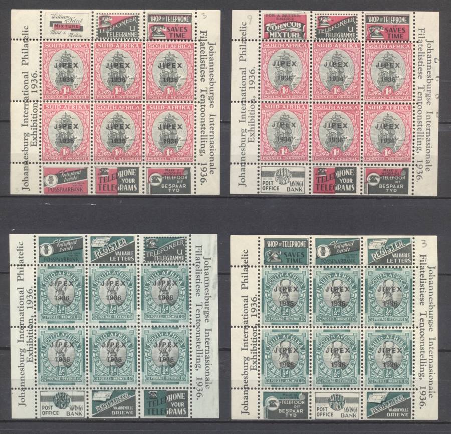 1936 Jippex Sheetlets superb sets x 2 (Imperforate right margin)