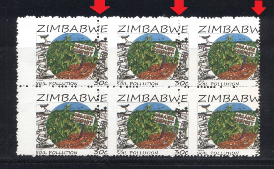 Zimbabwe 2016 30c showing  Major Misperforation - Superb !